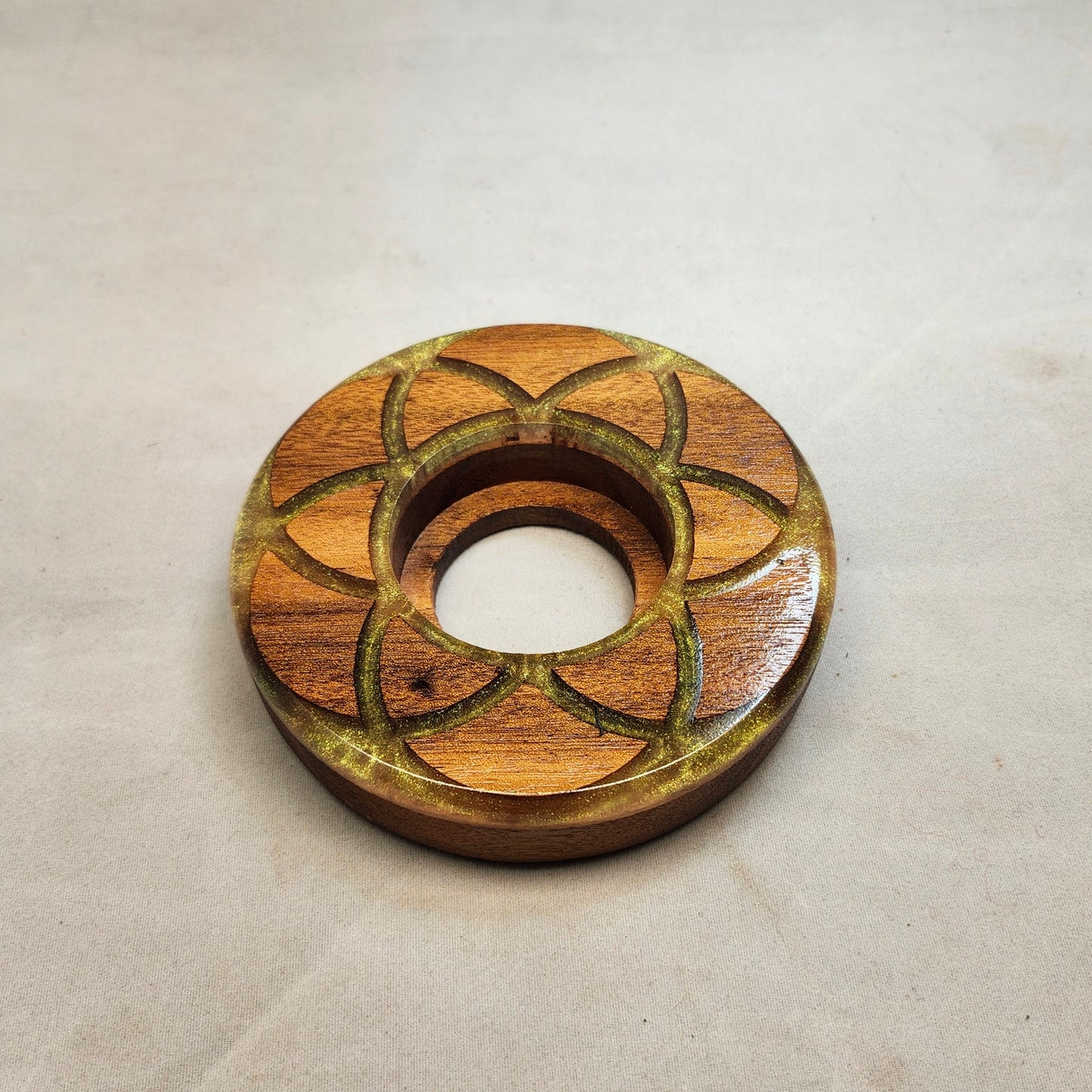 Seed of Life Torch Base - Sapele