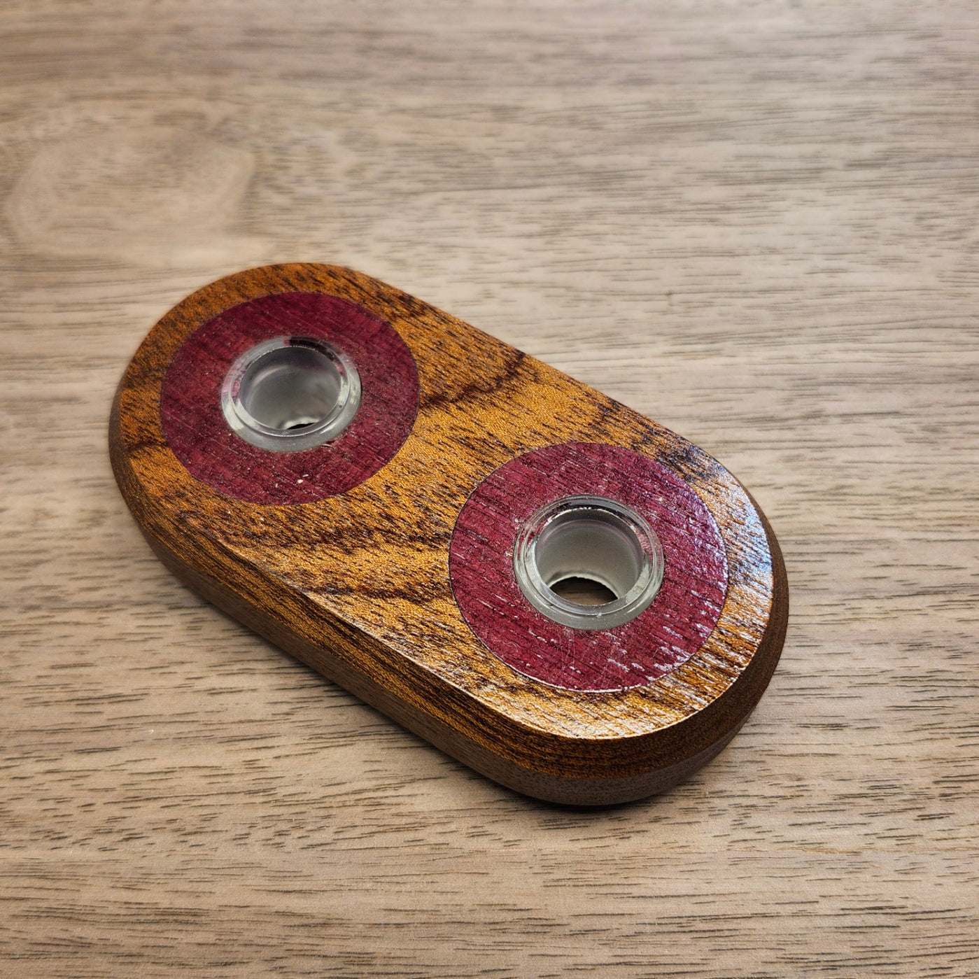Sapele inlaid with Purpleheart Slide Stands