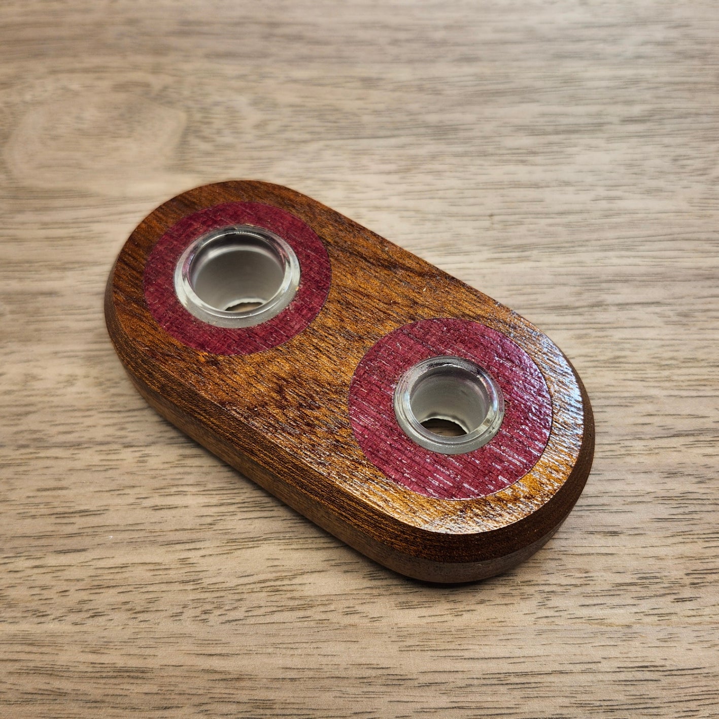 Sapele inlaid with Purpleheart Slide Stands