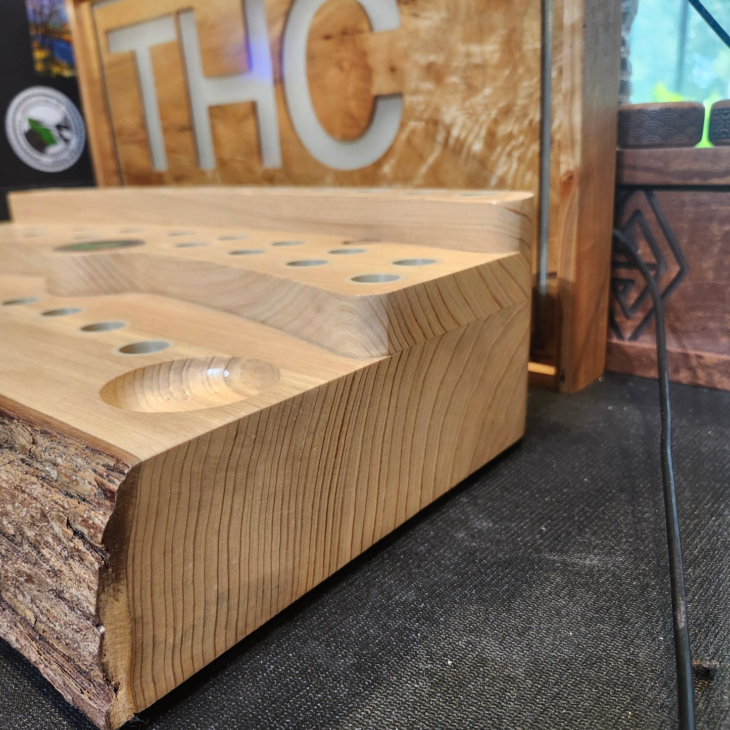 Live Edge Slide and Banger Display